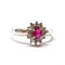 Bague Bague marguerite rubis diamants or blanc 58 Facettes
