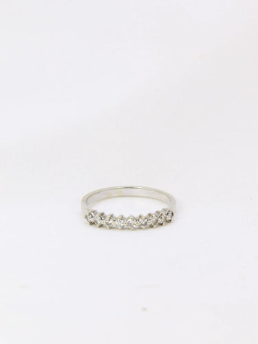 Bague Demi-Alliance or blanc diamants 0,3 ct 58 Facettes J75