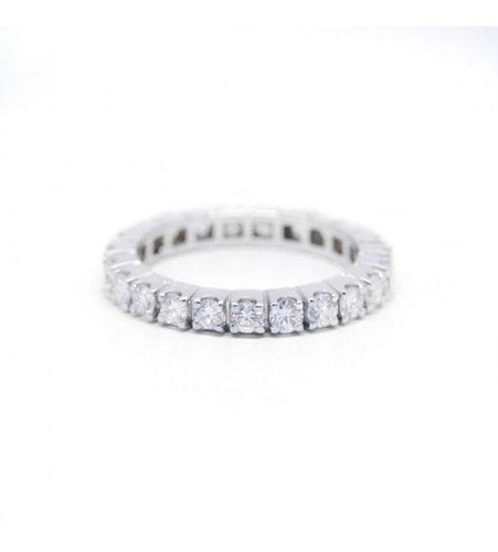 Bague 49 / Blanc/Gris / Or 750 Alliance américaine 23 diamants 58 Facettes 200045R