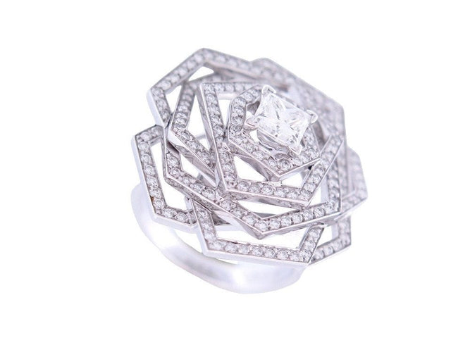 Bague 55 bague CHANEL camelia 1932 or blanc 18k & 167 diamants 2.31ct 58 Facettes 255365