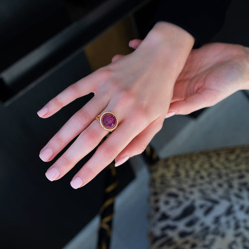 Bague 53 Bague Or Rose, Rubis et Diamants 58 Facettes 31H00049