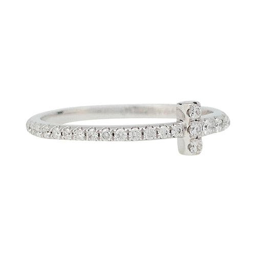 Bague 49 Bague Tiffany&Co. "Wire Tiffany T", or blanc et diamants. 58 Facettes 31185