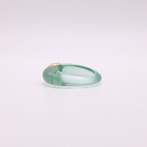 Bague Bague résine lagon et or jaune 58 Facettes