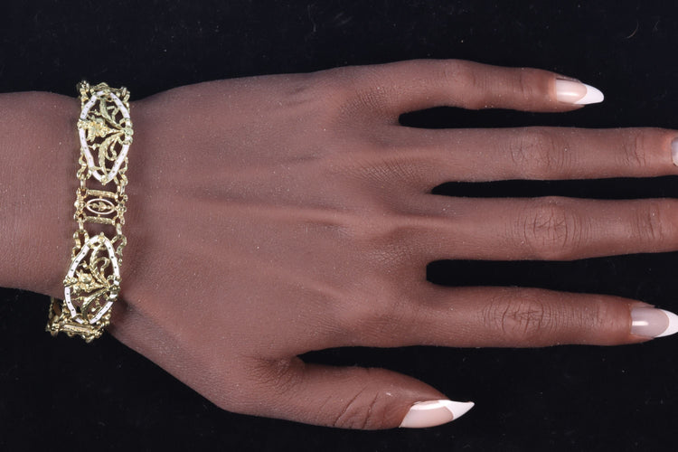 Bracelet Bracelet vintage or émail blanc attribué à Lucien Gautrait 58 Facettes 23086-0159