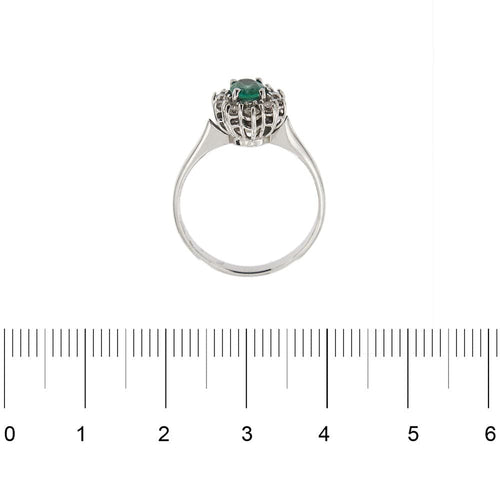 Bague 53 Bague Marguerite diamants et émeraude 58 Facettes 20520