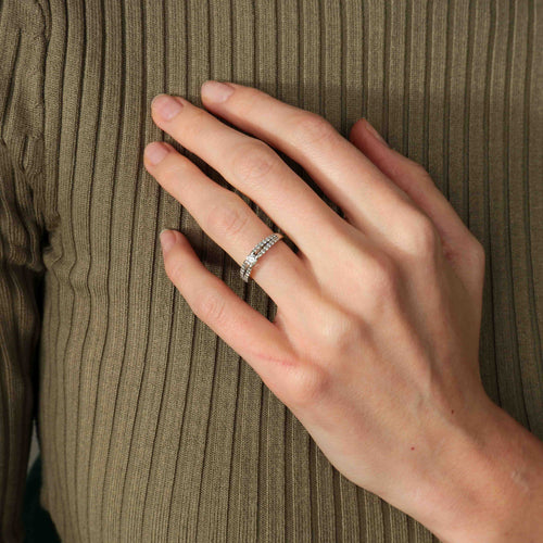 Bague BAGUE OR BLANC & DIAMANTS 58 Facettes BO/220060 NSS-STA