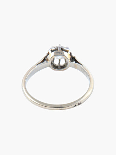 Bague 51 BAGUE SOLITAIRE DIAMANT STYLE RETRO OR BLANC 58 Facettes