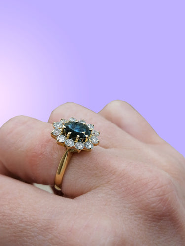 Bague Bague Marguerite saphir et diamants 58 Facettes