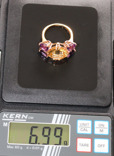 Bague Bague Papillon citrine, améthystes, diamants 58 Facettes 469