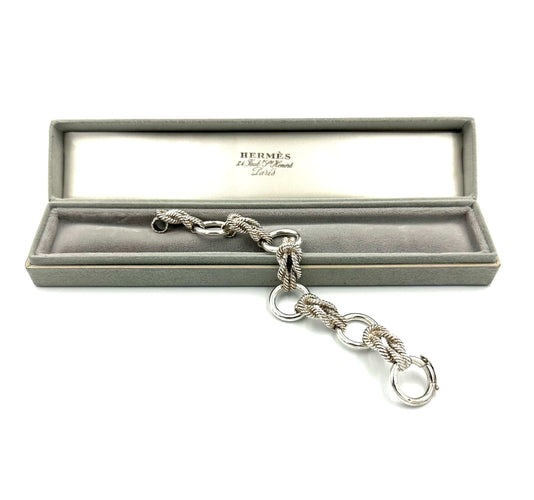 Bracelet HERMÈS. Bracelet vintage argent 800 58 Facettes
