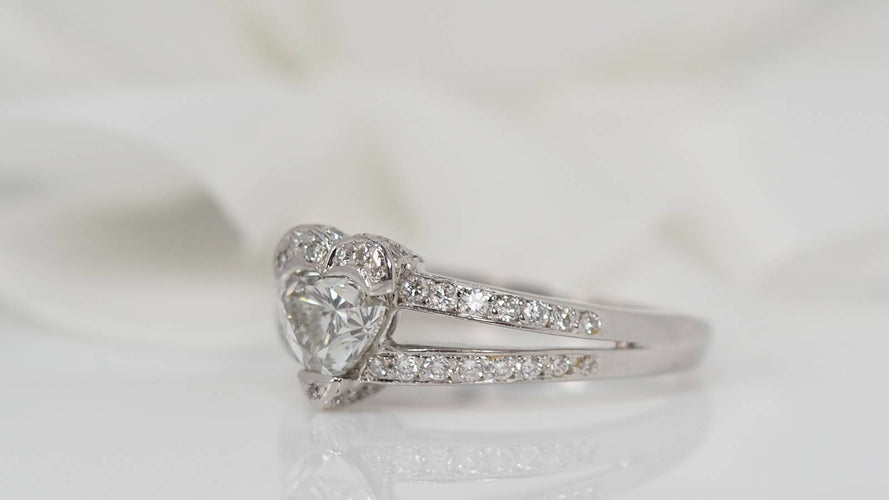 Bague 58 Bague solitaire cœur diamant 1,01ct 58 Facettes 31077