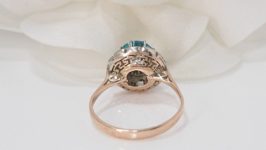 Bague 54 Bague Topaze Bleue & Roses 58 Facettes 32028