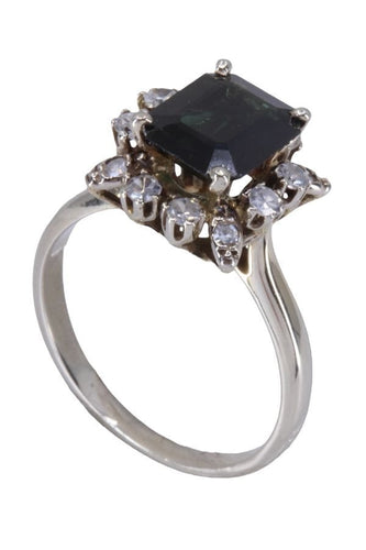 Bague 53 BAGUE MARGUERITE SAPHIR ET DIAMANTS 58 Facettes 078701