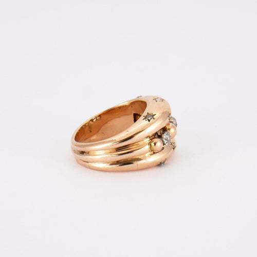 Bague 56 Bague Diamants et boules d'or 58 Facettes