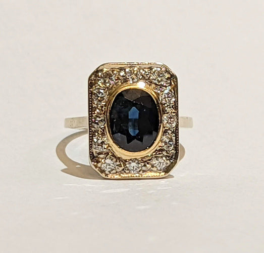 Bague Bague en or saphir diamants 58 Facettes