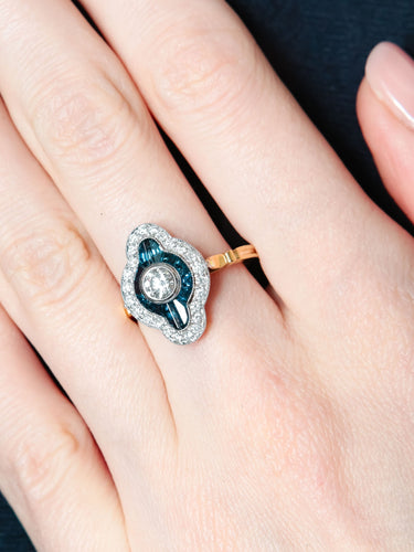 Bague 52 Bague Saphirs et Diamants 58 Facettes