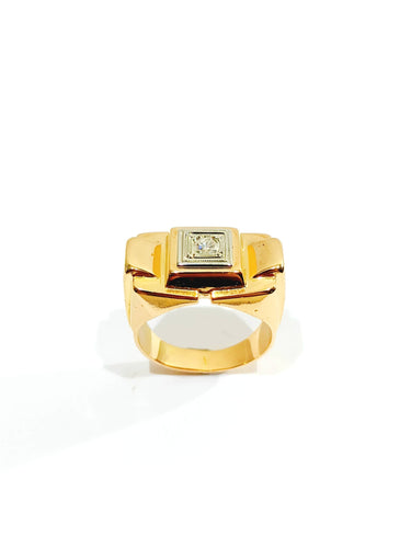 Bague 52 Bague Tank Or et Diamant 58 Facettes