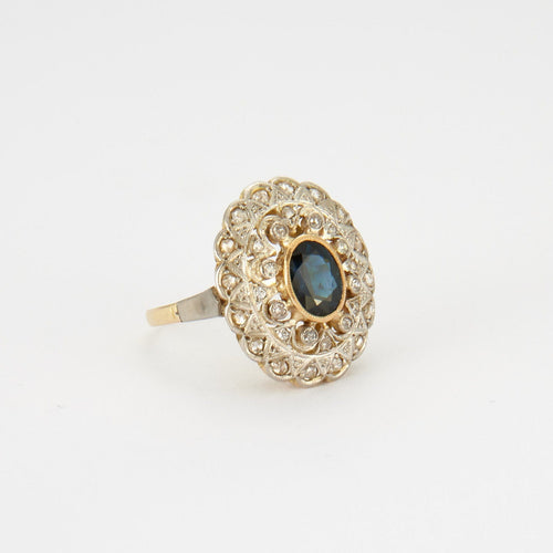 Bague 58 BAGUE ART DÉCO SAPHIR DIAMANTS 58 Facettes