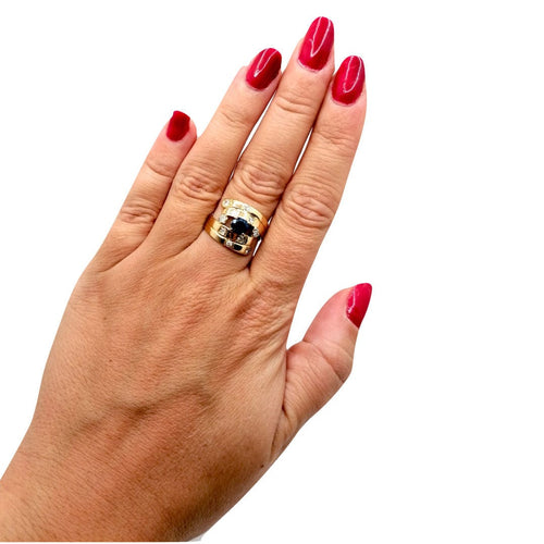 Bague Bague Saphir diamants or jaune 58 Facettes 2563