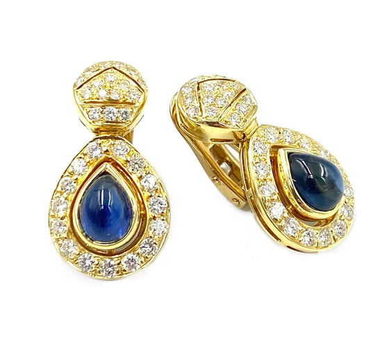 Boucles d'oreilles ADLER - boucles d’oreilles or jaune, saphirs et diamants 58 Facettes