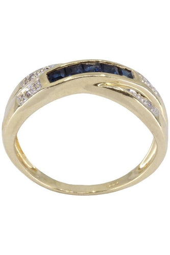 Bague 53 BAGUE MODERNE SAPHIRS ET DIAMANTS 58 Facettes 071281