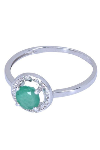 Bague 51 BAGUE MODERNE ÉMERAUDE ET DIAMANTS 58 Facettes 067971