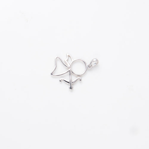 Pendentif Pendentif Ange Or Blanc & Diamant 58 Facettes