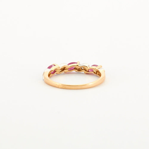 Bague 53 Bague Or jaune Rubis Diamants 58 Facettes