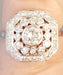 Bague 53.5 Bague Style Art Déco Octogonale Diamants Or Blanc 58 Facettes R 1656