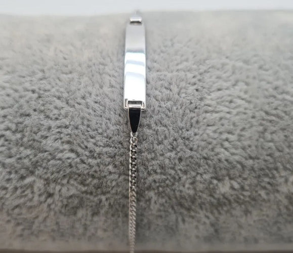 Bracelet Gourmette en Or Blanc 58 Facettes