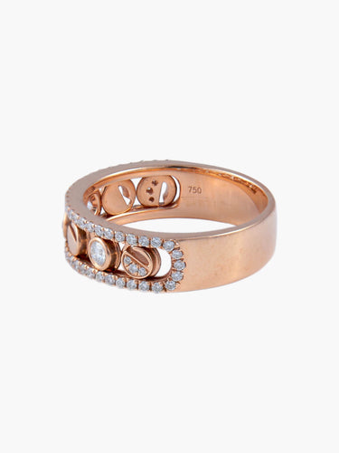 Bague Demi Alliance Or rose, sertie de diamants 58 Facettes