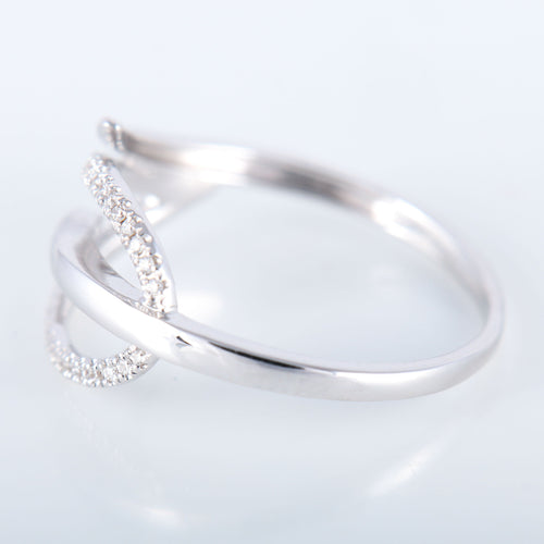 Bague 55 Bague Feuille or blanc et diamant 58 Facettes