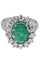 Bague BAGUE MARGUERITE ÉMERAUDE ET DIAMANTS 58 Facettes 045831