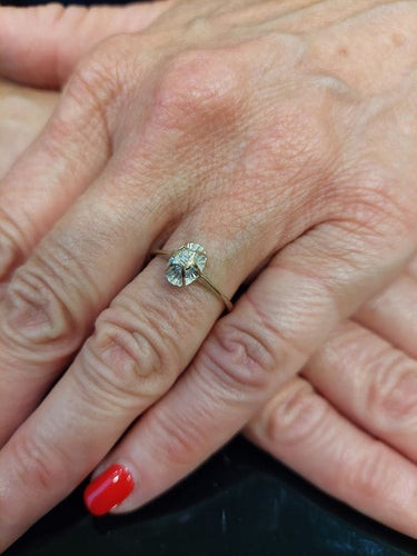 Bague 55 SOLITAIRE ANCIEN DIAMANT 0.03 CARAT 58 Facettes 071211