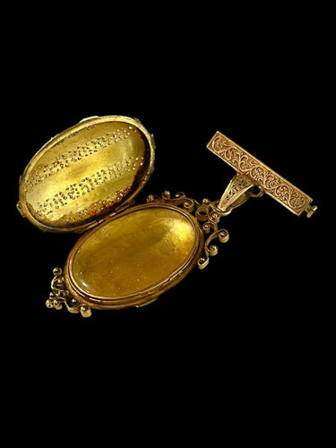 Broche Broche Médaillon Or Turquoises Napoléon III 58 Facettes 1157436