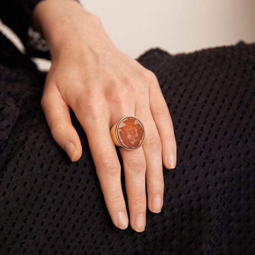 Bague 63 Bague Chevalière Cornaline 58 Facettes 332.25