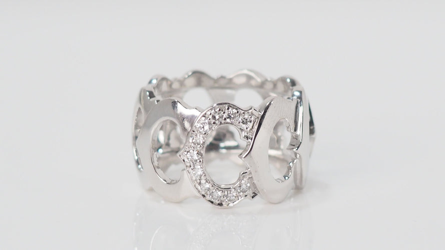 Bague 57 Bague collection C Cartier Or blanc Diamants 58 Facettes 32212