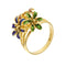 Bague 49 Bague fleurs émaillées 58 Facettes 32423