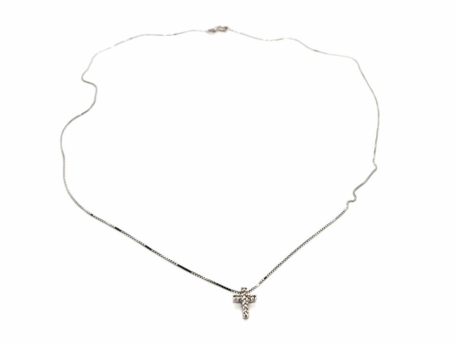 Collier Collier Croix Or blanc Diamant 58 Facettes 1641624CN