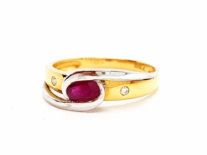 Bague 59 Bague Or jaune Rubis 58 Facettes 06324CD