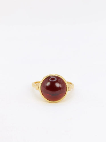 Bague Bague vintage or jaune grenat cabochon 58 Facettes 810