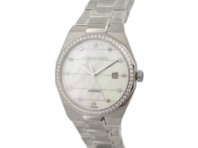 Montre montre CONCORD mariner quartz 41 mm en acier diamants 58 Facettes 257592