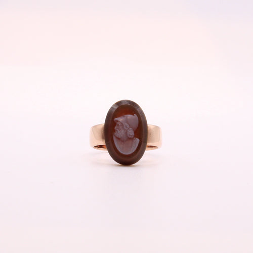 Bague Bague Empire Camée Agate Homme casqué 58 Facettes