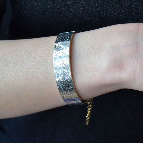 Bracelet Bracelet jonc argent gravures fleurs 58 Facettes 22-014