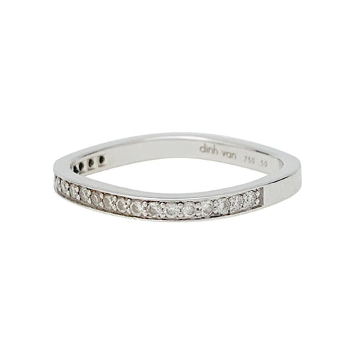 Bague 50 Alliance Dinh Van, "Carrée", or blanc et diamants. 58 Facettes 31305