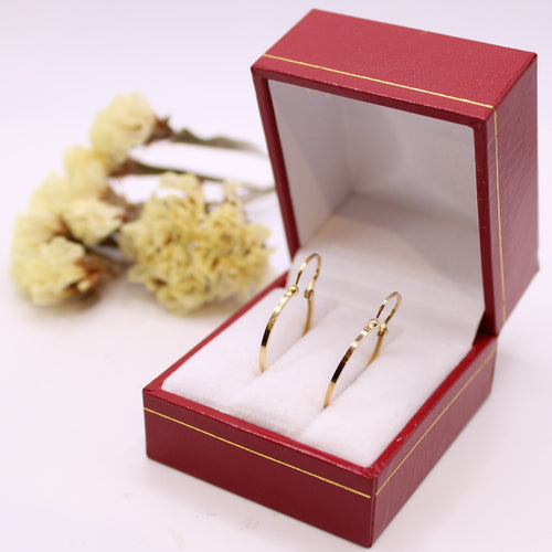 Boucles d'oreilles Créoles fines, or jaune 58 Facettes