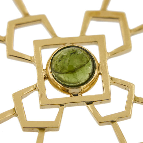 Pendentif Pendentif croix avec tourmaline verte 58 Facettes 31480