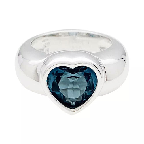 Bague 53 Bague Piaget, "Coeur", or blanc et topaze. 58 Facettes 32050