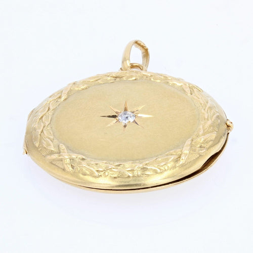 Pendentif Médaillon ancien en or et diamant 58 Facettes 21-802A