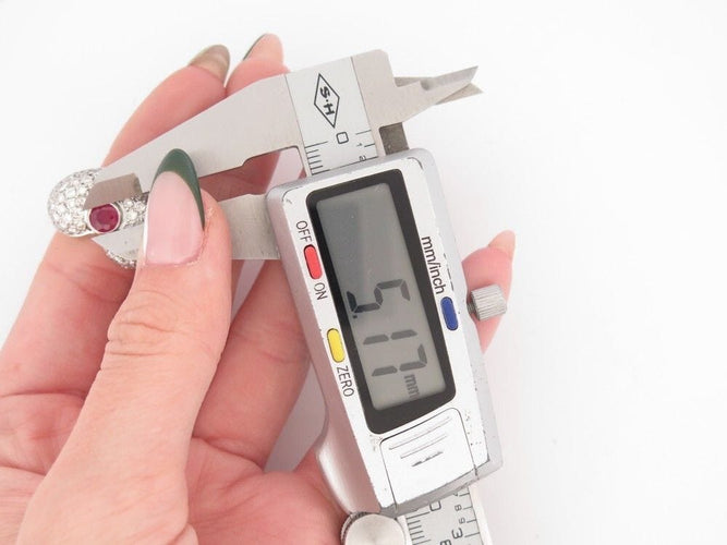 Bague 61 bague coeur sertie de 65 diamants 1.62ct & 1 rubis 61 en or blanc 58 Facettes 258508